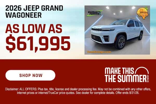 2026 Jeep Grand Wagoneer As Low As $61,995!