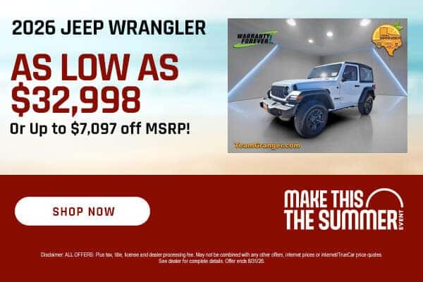 2026 Jeep Wrangler Up To $7,097 Off MSRP!