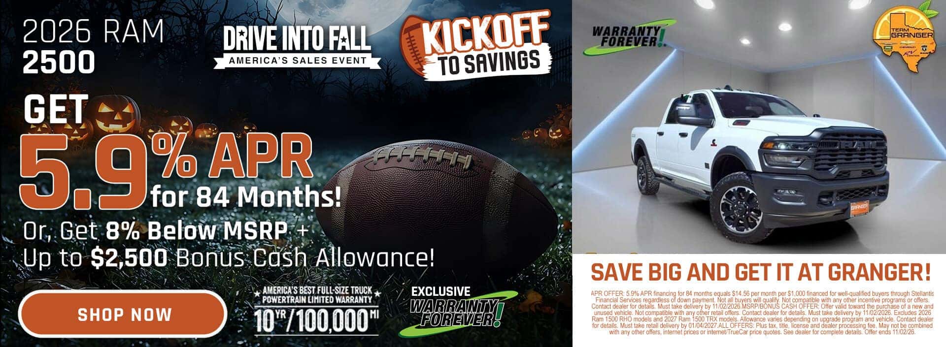 Granger CDJR - Kickoff to Savings - 2026 RAM 2500 APR Offer