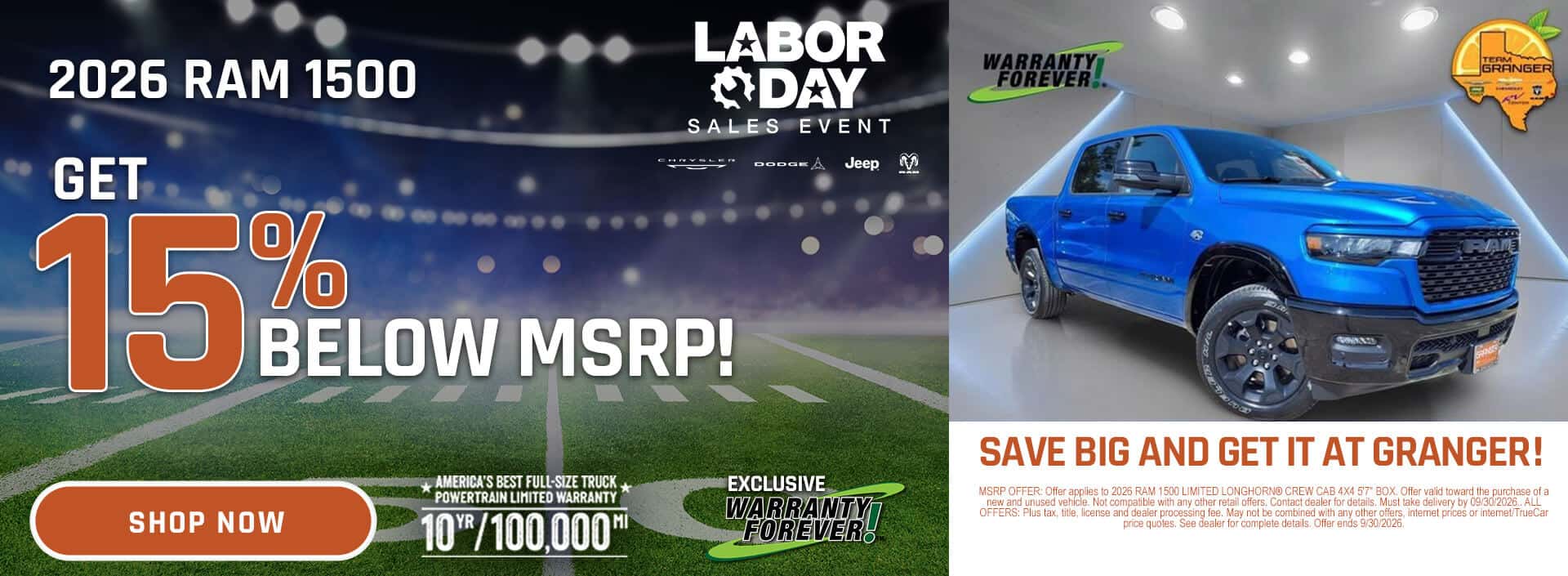 Granger-CDJR-Labor-Day-Sales-Event-2026-RAM-1500-MSRP-Offer-HP-Slide