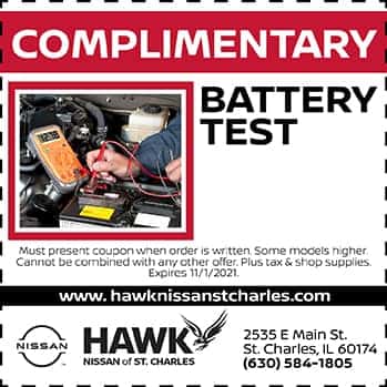 Complimentary Battery Test | Hawk Nissan of St. Charles