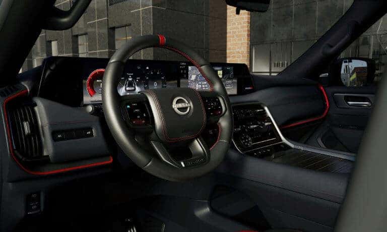 2026 Nissan Armada Interior Front Wheel And Infotainment Dash