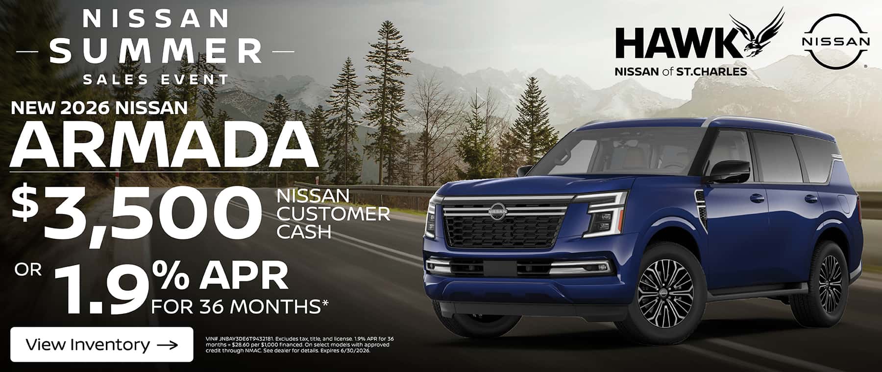 Get $3,500 OFF MSRP on a New 2026 Nissan Armada