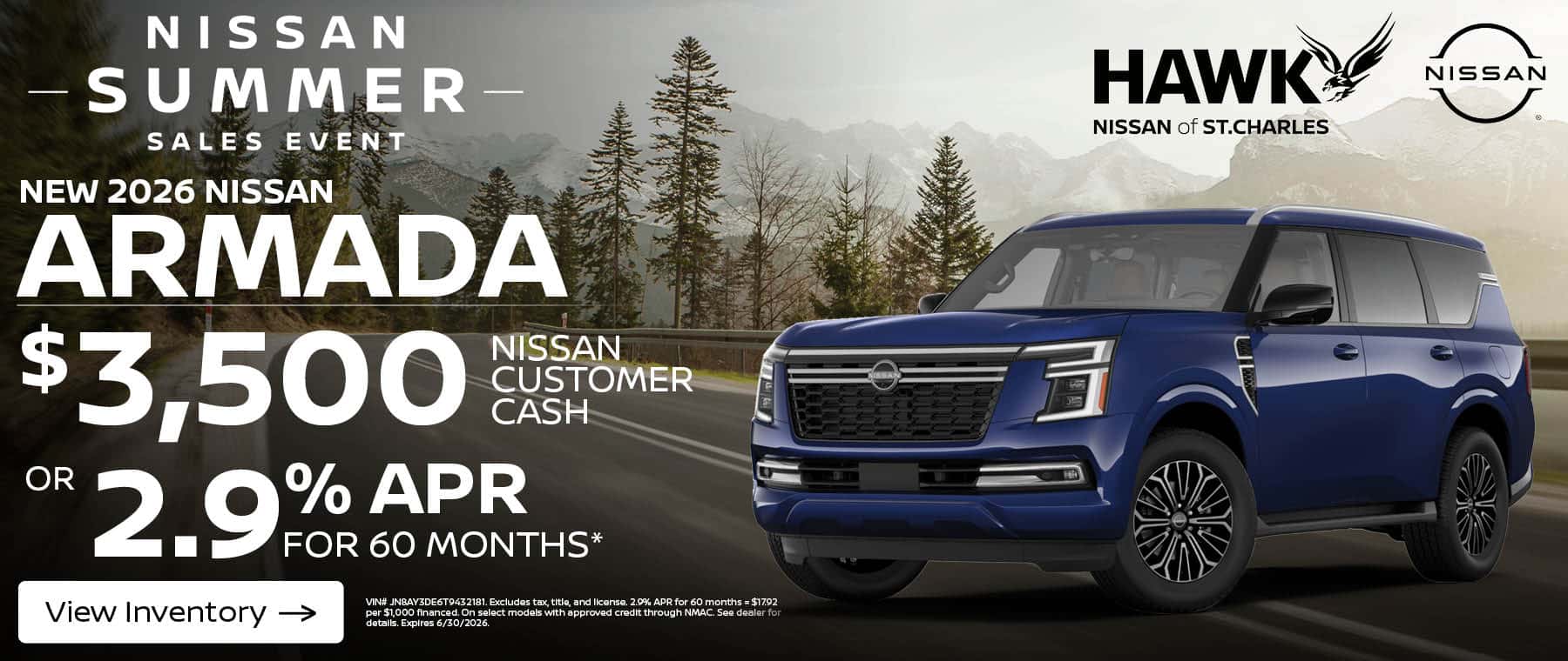 Get $3,500 OFF MSRP on a New 2026 Nissan Armada