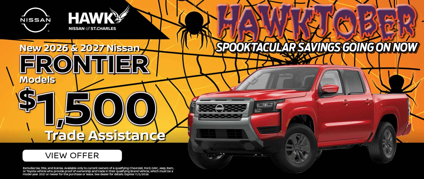 New 2026/2027 Nissan Frontier $1,500 Trade Assistance Offer