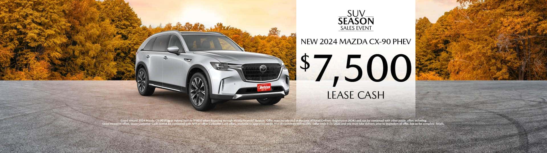 Lease a new 2023 Mazda CX-90 PHEV and get $7,500 lease cash