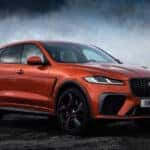 2026 Orange Jaguar F-PACE outdoor view