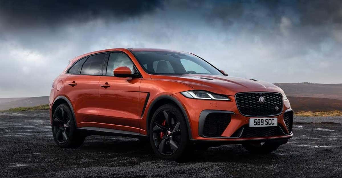 2026 Orange Jaguar F-PACE outdoor view