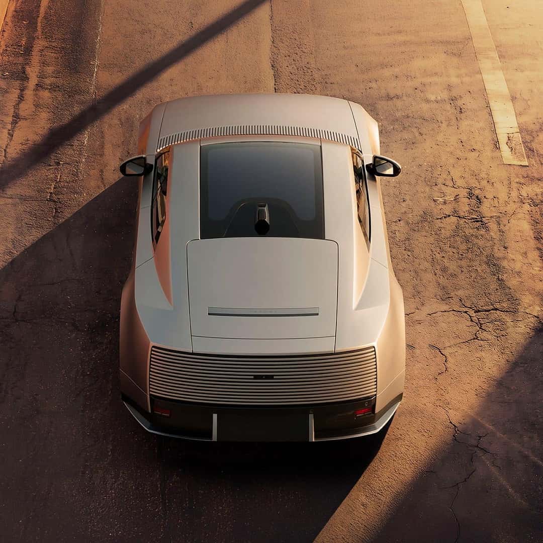 Overhead view of the Jaguar Type 01 rear and glass roof