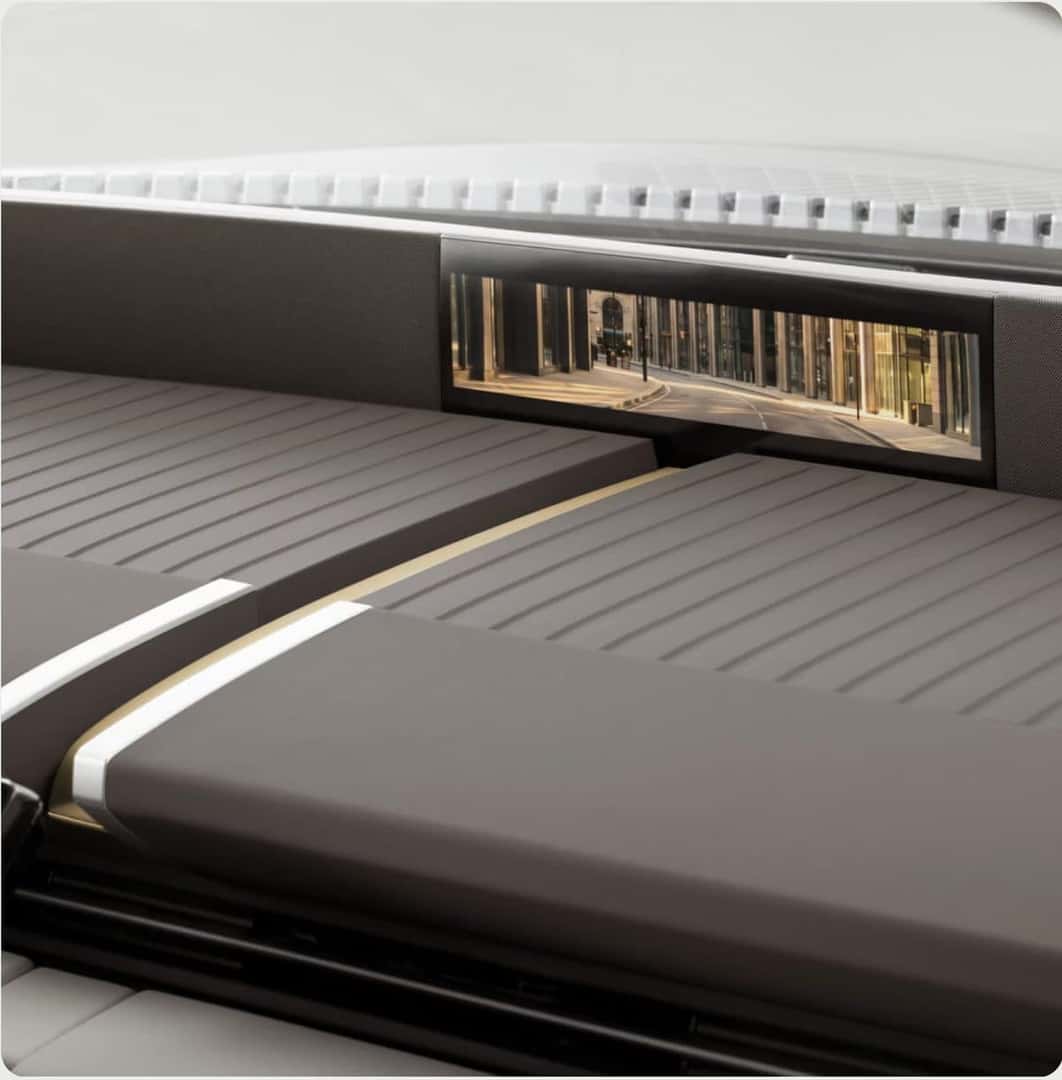 ClearSight Rear View Display set into the Jaguar Type 01 Panoramic Soundbar