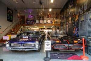 Cars Against Crime movie vehicles in garage