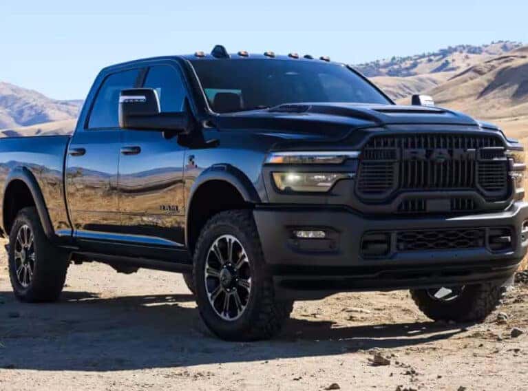 front end of black 2025 Ram Heavy Duty