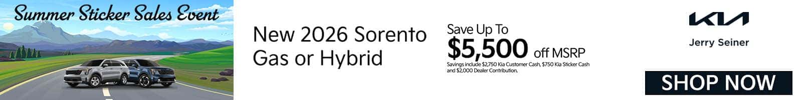 2026 Kia Sorento Gas / Hybrid MSRP