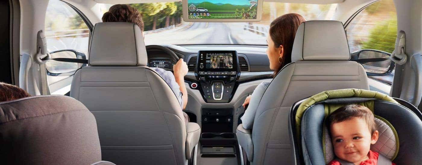 Interior view of a family in their 2024 Honda Odyssey.