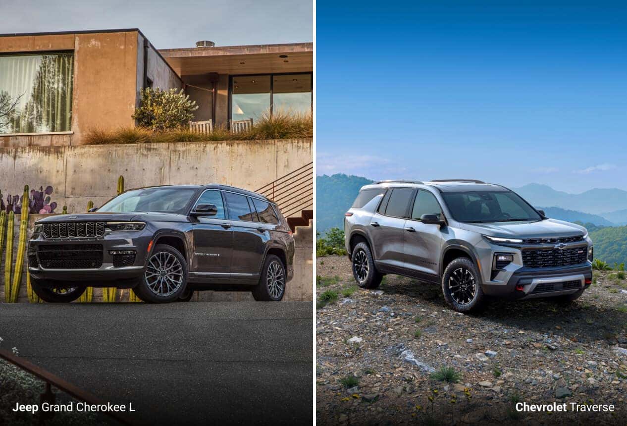 Chevy Traverse Dimensions vs. Jeep Grand Cherokee L Dimensions