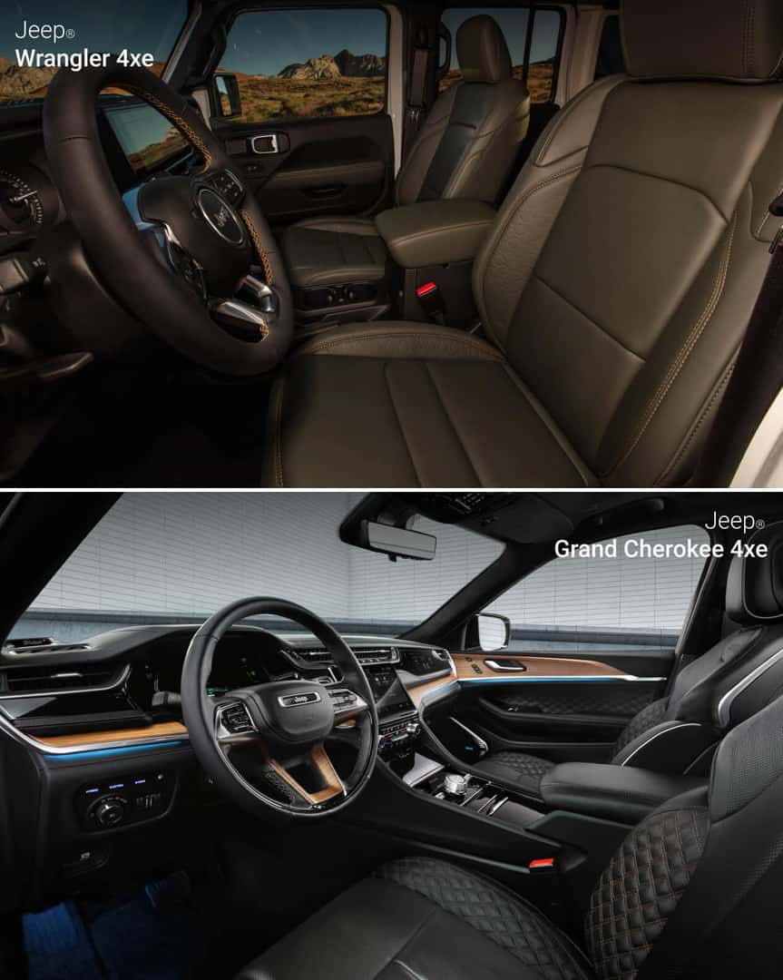 Jeep Wrangler 4xe vs. Jeep Grand Cherokee 4xe Dimensions