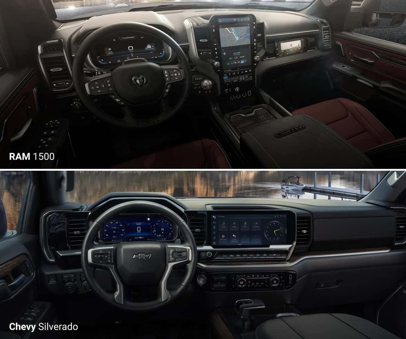 Ram 1500 vs. Chevy Silverado 1500 Interior & Technology
