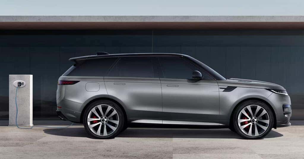 The 2026 Range Rover Sport in a charging station