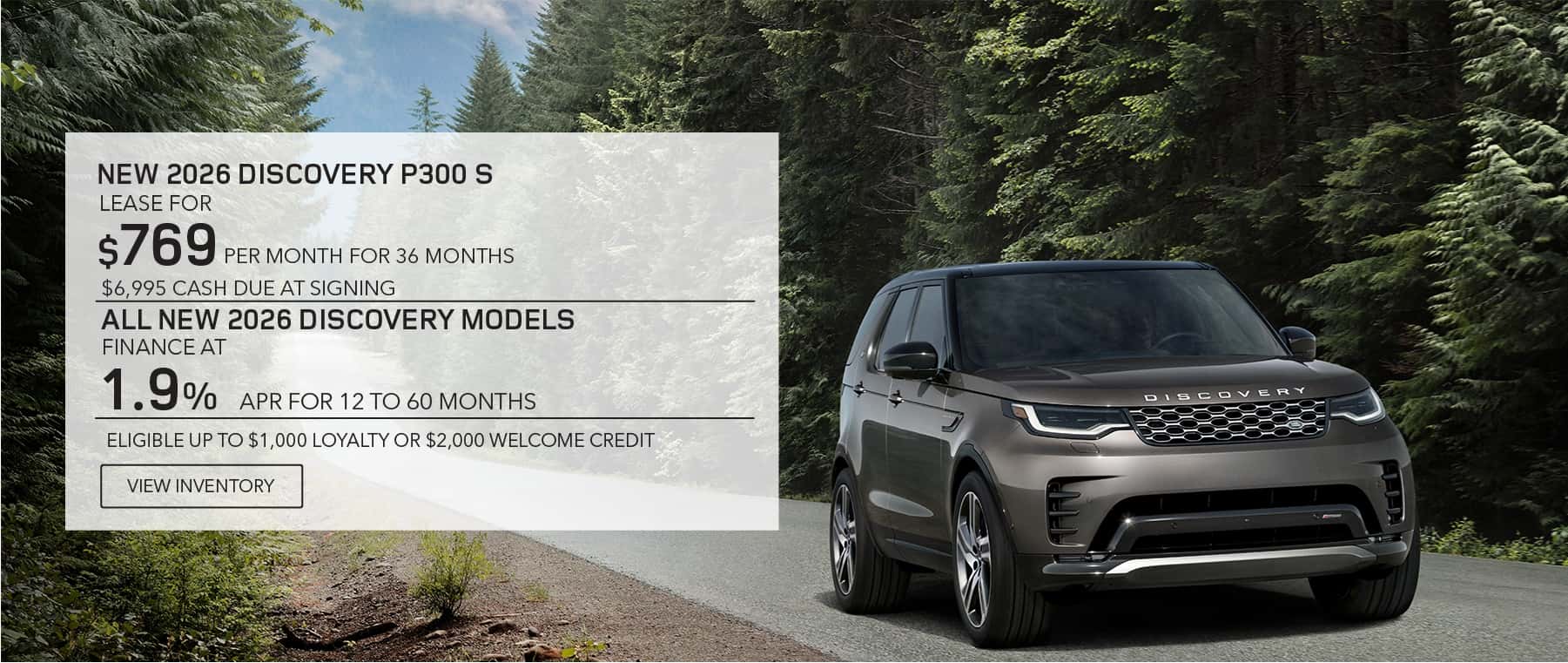 New 2026 Discovery lease, apr, and loyalty offer for July 2026