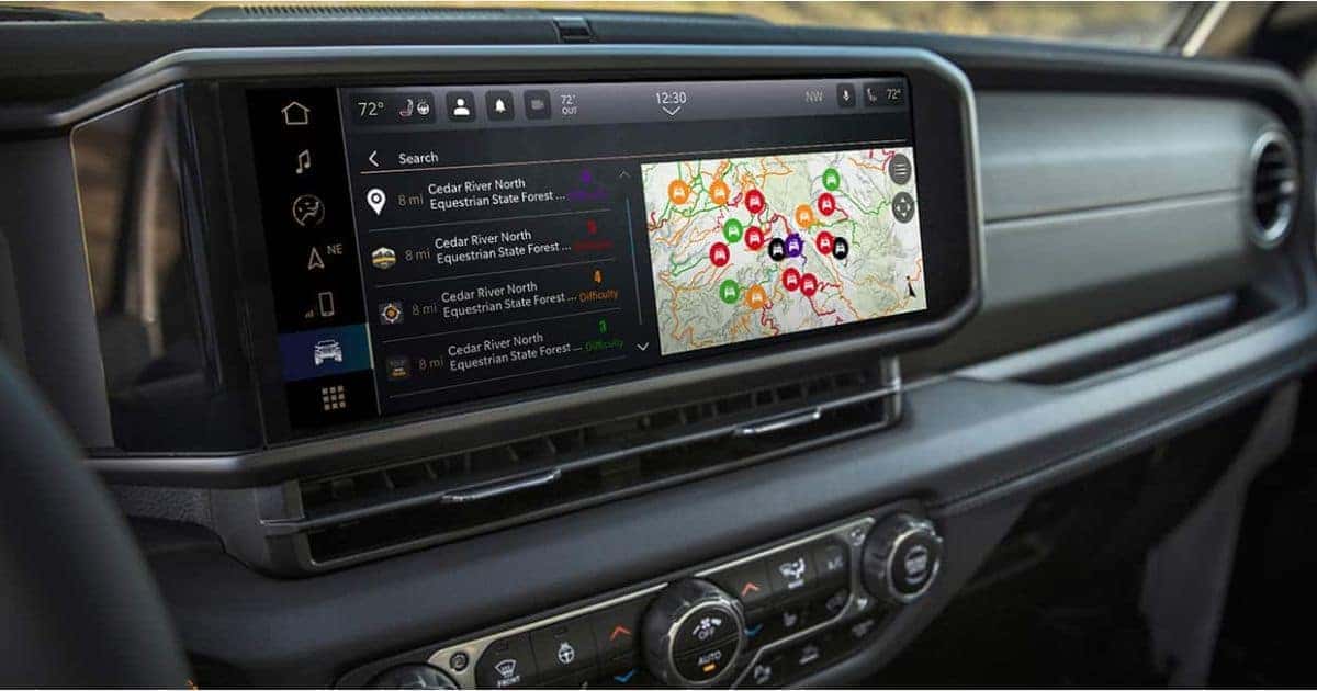 The 12.3-inch center display touchscreen in the 2026 Jeep Wrangler