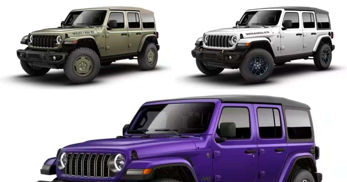 The 2026 Jeep Wrangler color options available