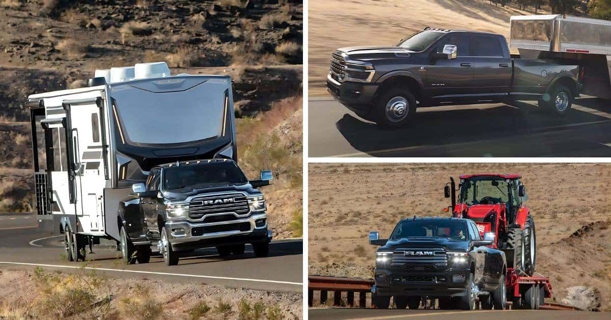 The 2026 RAM 3500 has a larger towing capacity of up to 36,610 lbs.