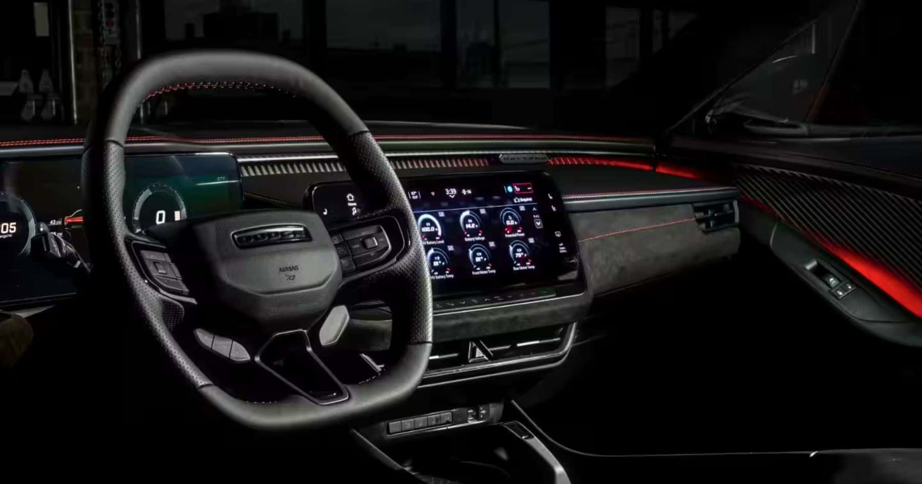The 12.3-inch Uconnect 5 touchscreen in the 2026 Dodge Charger Daytona