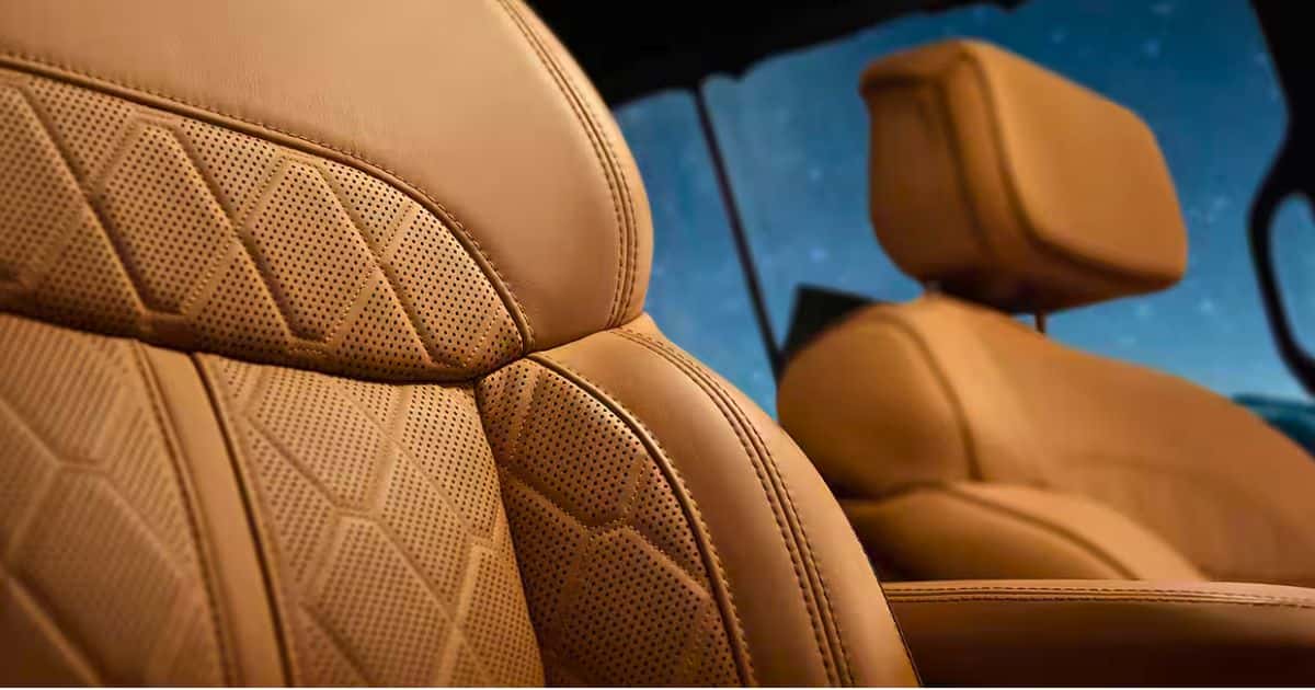 Palermo leather-trimmed seats in the 2026 Jeep Grand Wagoneer feature