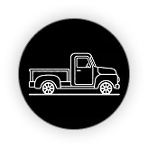 Line-drawing icon of a pickup truck