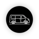 Line-drawing icon of a cargo van