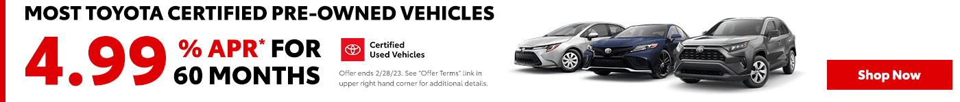 Toyota certified pre-owned vehicles