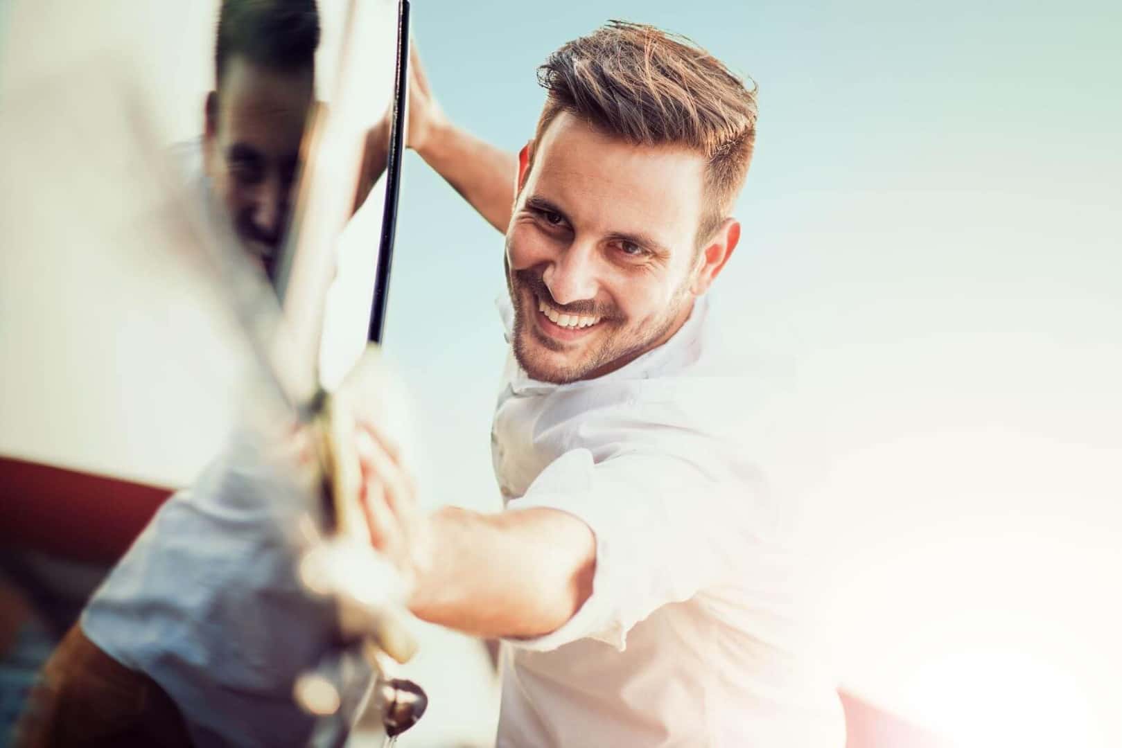 Man Washing Car