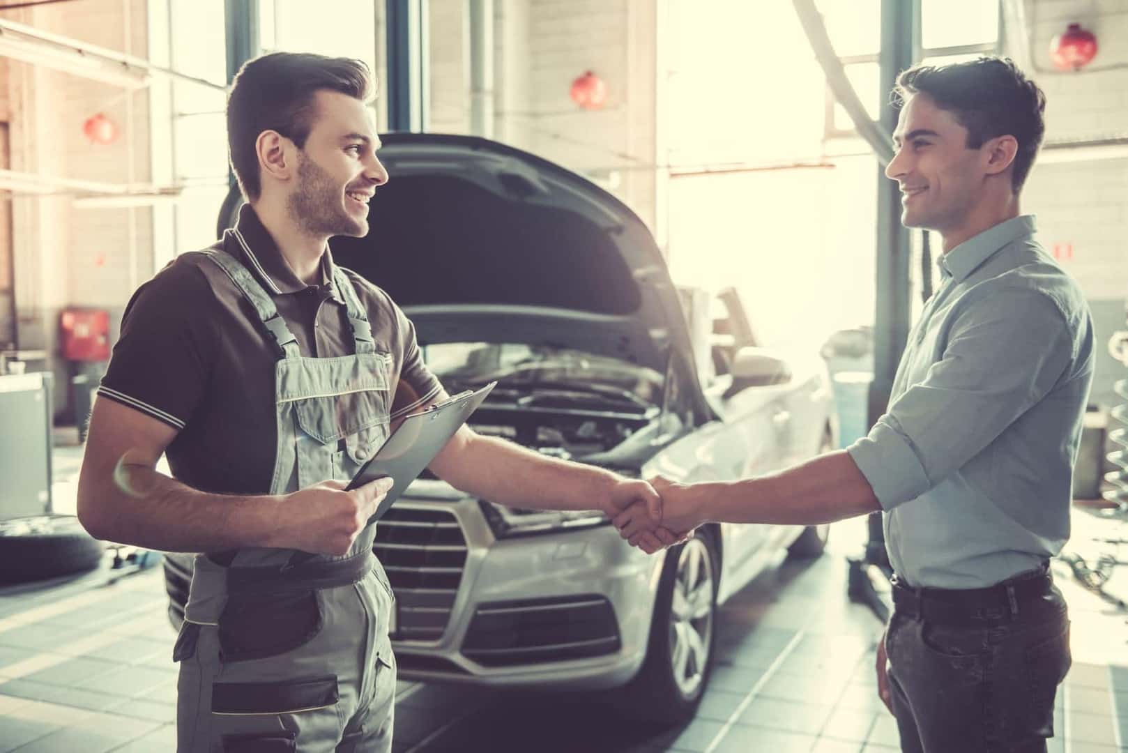 Hyundai Technician Shaking Hands with Customer