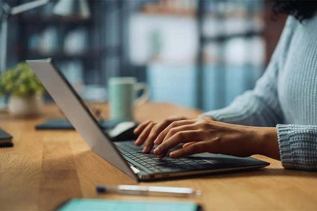 Customer on Laptop