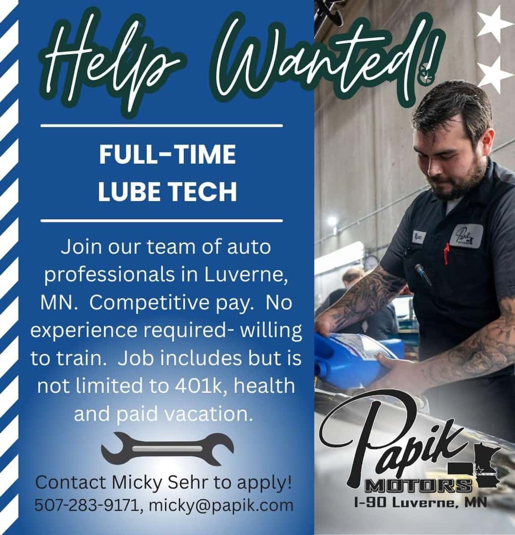 help wanted- lube tech
