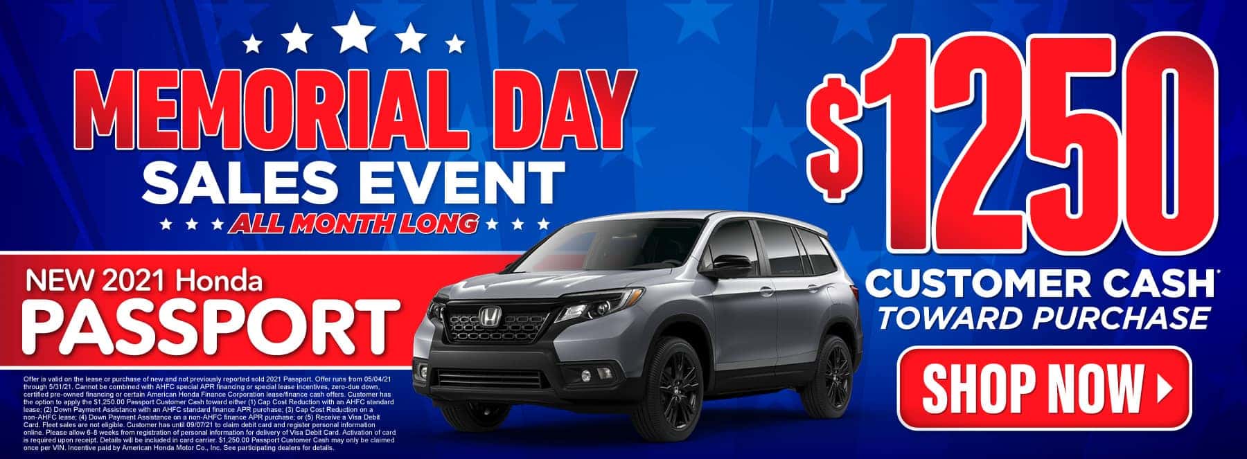New 2021 Honda Passport Sport - $1250 in Customer Cash -Act Now