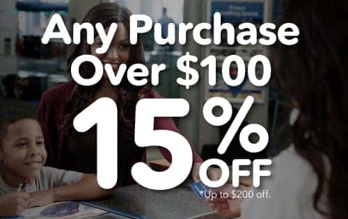 Any Purchase Purchase Over $100 - 15% Off