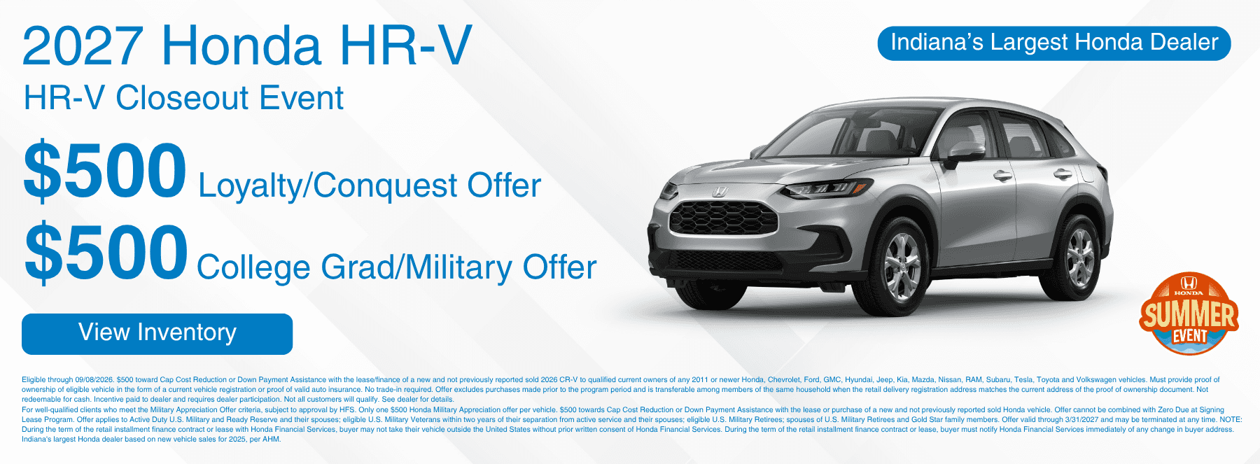 2027 HRV offer