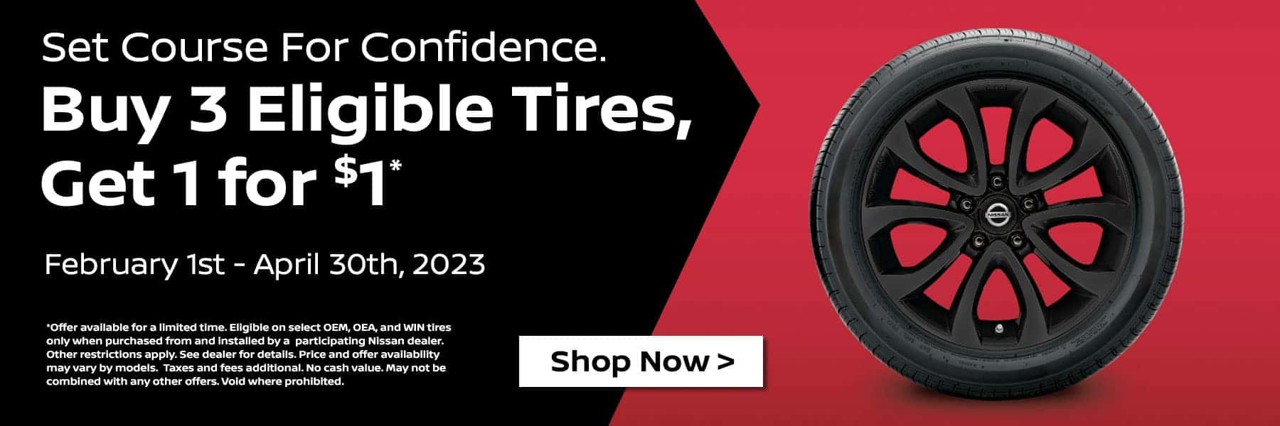 Buy 3 Eligible Tires Get 1 for $1 Port City Nissan