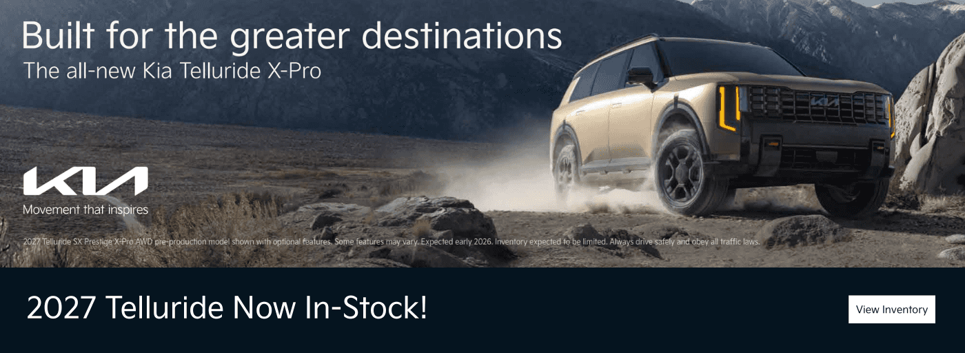 2027 Kia Telluride now in-stock at Pride Kia in Lynn, MA.
