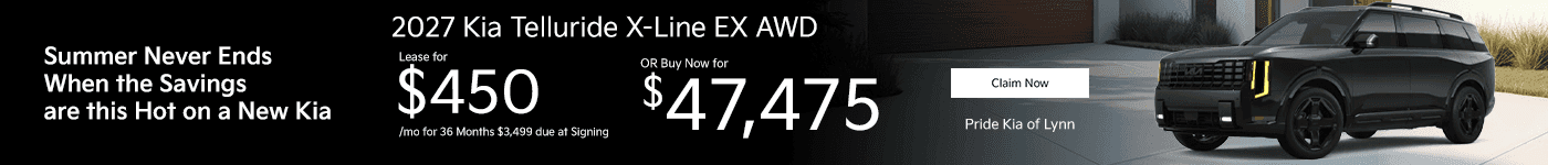 2027 Kia Telluride X-Line EX AWD Subtext: Lease for $450/mo for 36 Months $3,499 due at Signing OR Buy Now for $47,475
