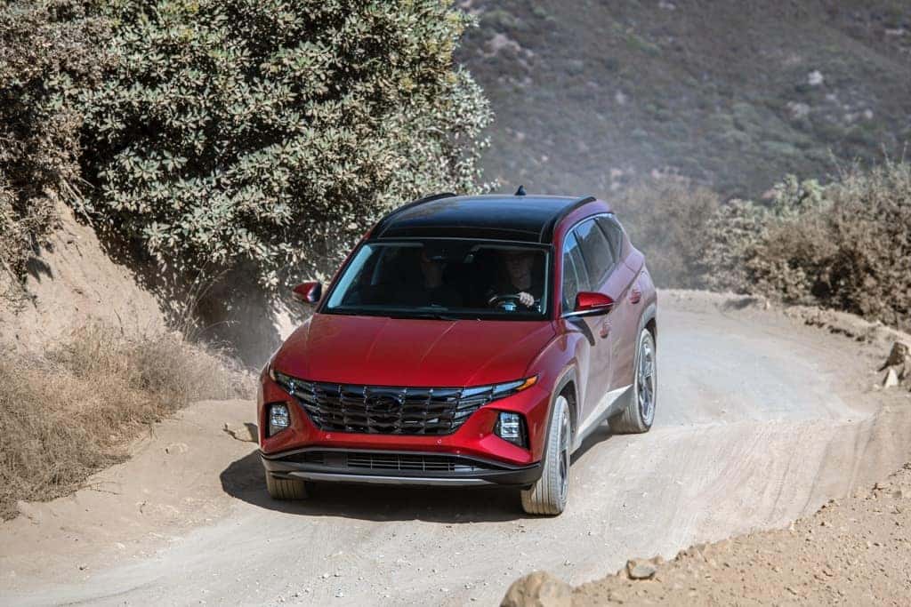 2022 Hyundai Tiucson Limited red gravel road