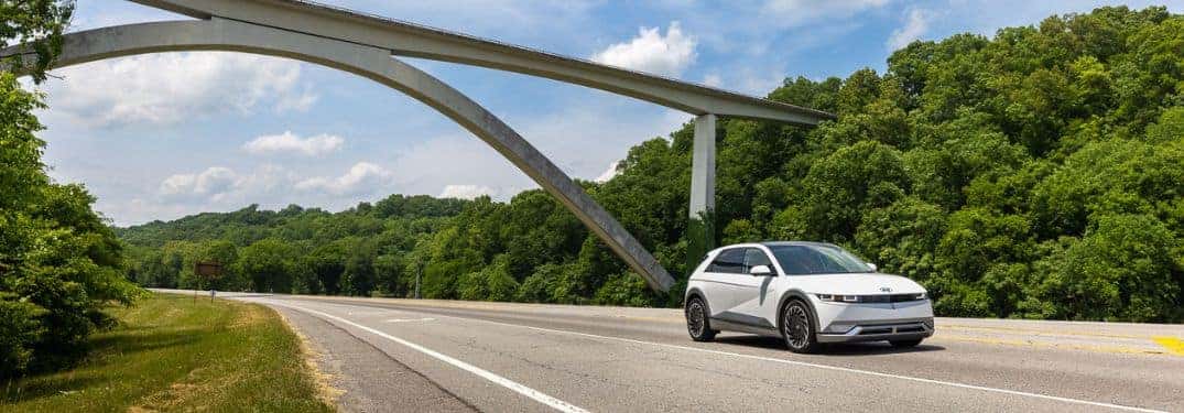 ioniq 5 going under a bridge