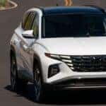 hyundai suv on curvy road