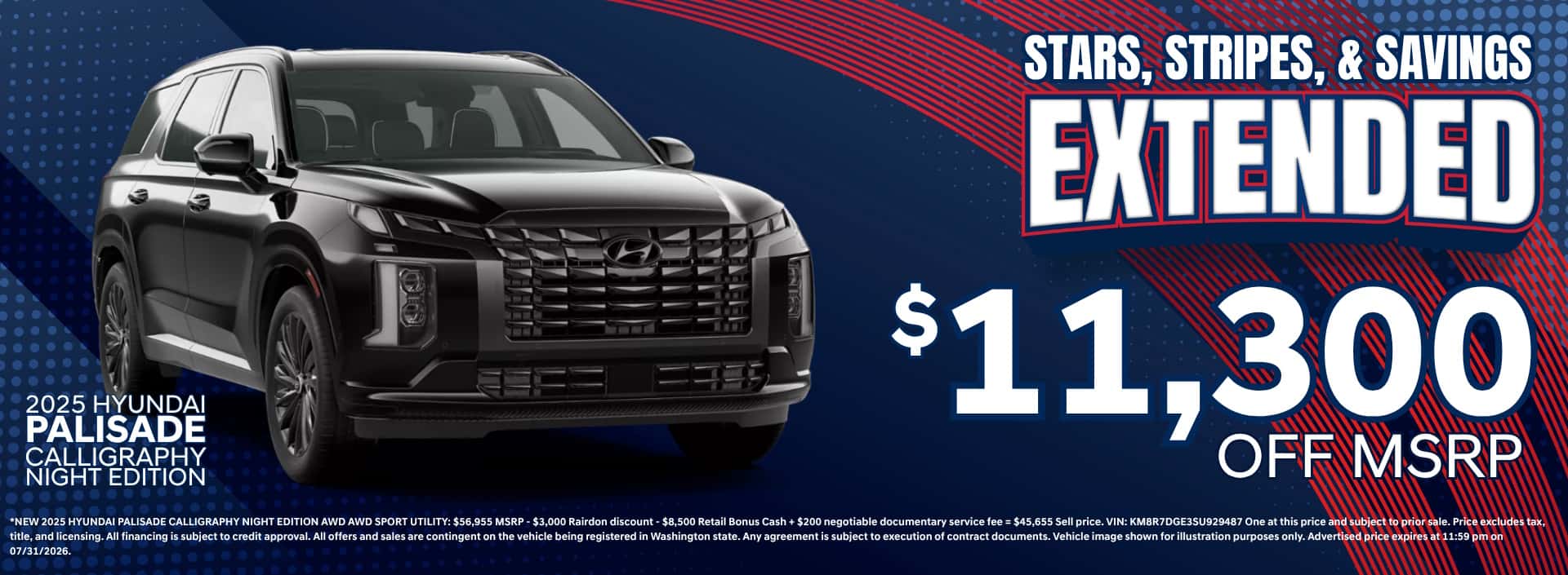 $11,300 off MSRP on New 2025 Hyundai Palisade Calligraphy Night Edition