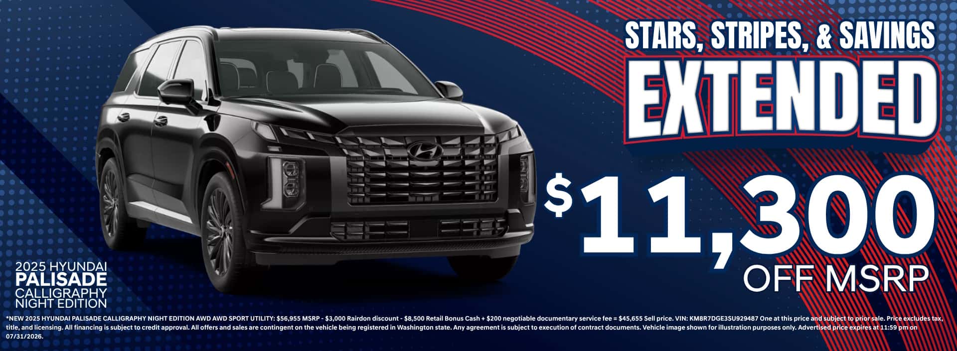 $11,300 off MSRP on New 2025 Hyundai Palisade Calligraphy Night Edition
