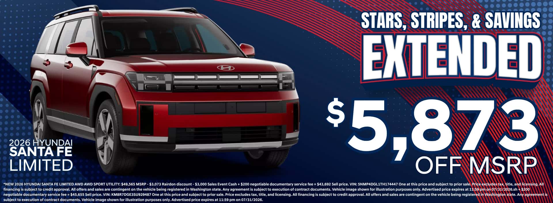 $5,873 off MSRP on New 2026 Hyundai Santa Fe Limited