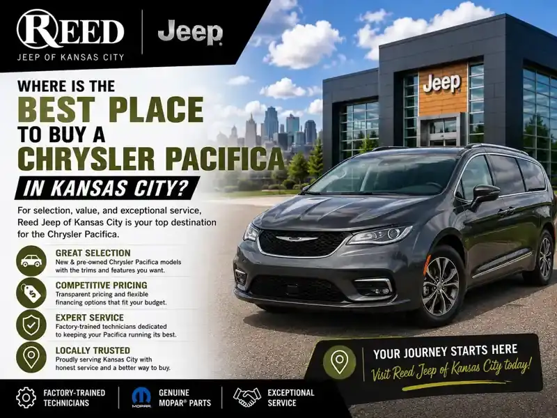 Chrysler Pacifica minivan at Reed Jeep of Kansas City — where is the best place to buy a Chrysler Pacifica in Kansas City?