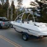 2020 Toyota Tacoma towing a boat