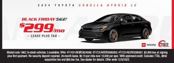 2024 Corolla Hybrid LE Black Friday Sale